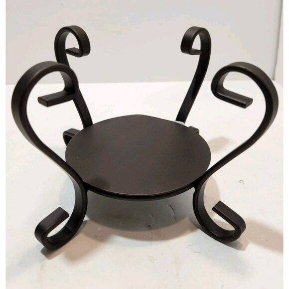 Yankee Candle Iron Table Top Jar Holder 1324133 Scroll Pattern Brown NEW - Picture 4 of 8